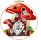 Stamped Cross Stitch Kits for Adults with Frame - Gnome Mushroom Embroidery Kits for Beginners Adults